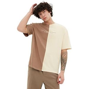 Trendyol T-shirt en tricot à col rond surdimensionné pour homme, marron, XS
