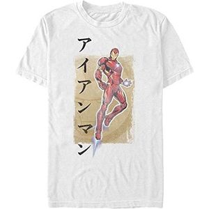Marvel Avengers Classic Aianman Kanji Organic T-shirt, uniseks, korte mouwen, wit, L, Weiss