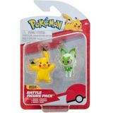 Pokémon PKW3358 - Pikachu & Felori vechtfiguur - officiële gedetailleerde figuren - elk 5 cm