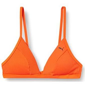 PUMA Dames triangelbikini, ribgebreide badmode, Red Combo