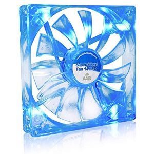 AABCOOLING Super Silent Fan 14 Blue LED – 140 mm ventilator voor stille en efficiënte behuizing met 4 anti-vibratiepads en blauwe leds, 12 V, pc-ventilatie, 14 cm, Ventilo PC 8,6 dB (A) 80 m³/h