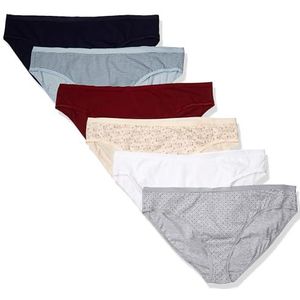 Amazon Essentials Lot de 6 culottes de bikini en coton pour femme (disponible en grande taille), multicolore/pois/floral/rayures, taille 4X