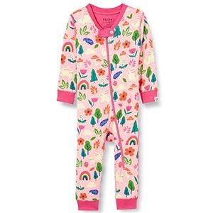 Hatley Organic Cotton Sleepsuit pantoffels voor baby's en baby's, meisjes, Pretty Forest