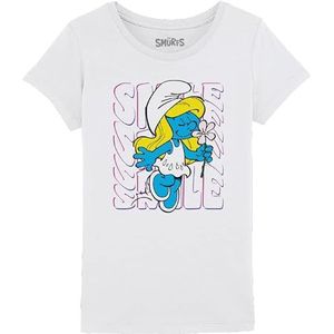 Les Schtroumpfs Gismurfts008 T-shirt voor meisjes (1 stuk), Wit.