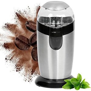 Clatronic Elektrische koffiemolen KSW 3307 koffiemolen met slagwerk voor koffiebonen, granen, specerijen en noten, 40 g inhoud, impulswerking, 120 watt, roestvrij staal