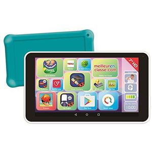 Lexibook LexiTab 7 inch kindertablet met educatieve apps, games en kinderbeveiliging, inclusief beschermtas, Android, wifi, Bluetooth, Google Play, YouTube, wit/groen, MFC148FR