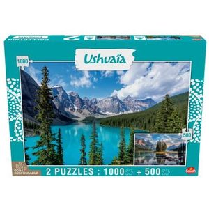 Goliath - Puzzel voor volwassenen - Ushuaia collectie - 2 puzzels: Morainemeer (Canada - 1000 stuks) en Maligne Lake (Canada - 500 stuks)