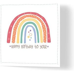Wuzci Verjaardagskaart ""Happy Birthday"", 150 mm lang x 150 mm breed