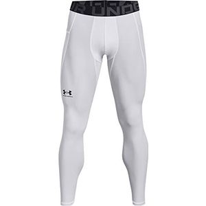 Under Armour Heren UA Hg Armour leggings lange sportleggings; ademende nauwsluitende hardloopbroek, wit/zwart, XS