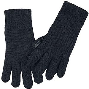 Urban Classics Synthetic Leather Knit handschoenen Unisex, zwart.