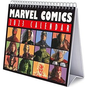 Grupo Erik, Bureaukalender 2023 Marvel Comics, 12 maanden, 20 x 18 cm, maandkalender in het Frans, januari 2023 tot december 2023, officieel gelicentieerd product, FSC-gecertificeerd, met vaste houder CS23004