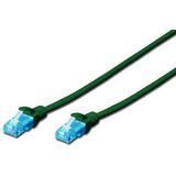 DIGITUS Cat 5e U-UTP patchkabel, 3 m, Network LAN DSL Ethernet-kabel, PVC, koper, AWG 26/7, groen