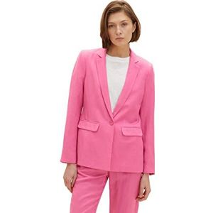 TOM TAILOR 1036746 Basic linnen blazer dames (1 stuk), 31647 - Nieuw Roze