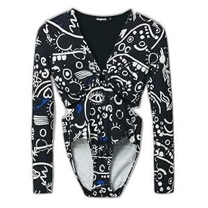 Desigual Body Blouse voor dames, zwart, XL, zwart.