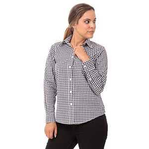 Uniform Works B217-M Vichy-hemd voor dames, zwart, zwart.