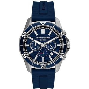 Armani Exchange AX1960 Chronograaf herenhorloge, roestvrij staal, blauw, riem, Blauw, riem