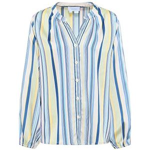 usha BLUE LABEL gestreepte blouse voor dames, blauw, geel, meerkleurig