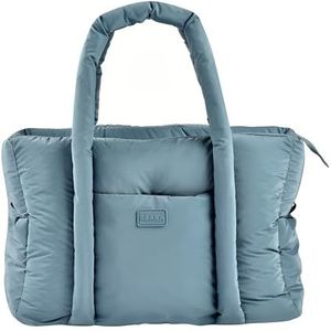 BÉABA, Luiertas voor baby's, zeer praktisch, 10 binnen- en buitenzakken, geïntegreerde kinderwagenbevestiging, afneembare luiermat, geïsoleerde tas, Paris Puffy tas, Baltisch blauw