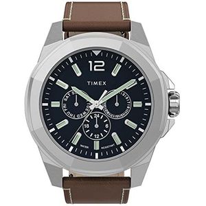 Timex Heren polshorloge multi-wijzerplaat kwarts Essex Avenue, Bruin, TW2U42800