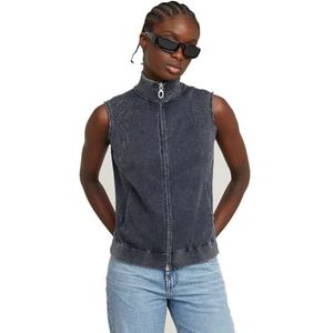 G-STAR RAW Pull zippé en tricot délavé pour femme, Bleu (Osaka Blue Gd D25864-d630-h193), L