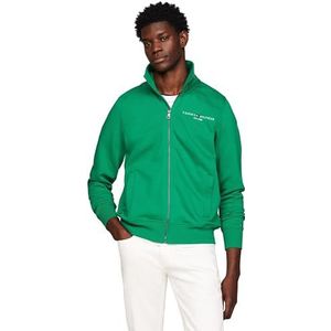 Tommy Hilfiger Cardigan en tricot avec logo Tommy avec fermeture éclair pour homme, Vert (vert olympique), XS