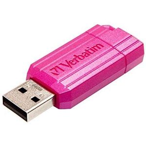 Verbatim PinStripe 64GB USB Flash Drive USB-stick USB 2.0 Flash Drive voor laptop ultrabook tv stereo auto USB-stick USB 2.0 stick met schuifmechanisme Hot Pink