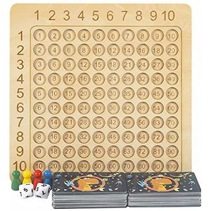 JTWEB Montessori vermenigvuldigingsspel - houten wiskunde tellen van honderden planken - educatief en educatief speelgoed voor kinderen