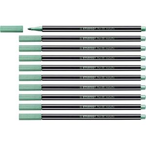 Metallic viltstift - STABILO Pen 68 metallic - 10 stuks metallic viltstiften medium punt - metallic groen