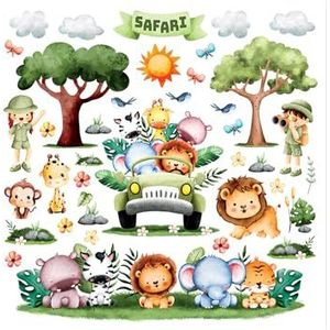 ADKS 3918 Sticker mural pour chambre d'enfant Motif safari Décoration de AG Design 30 x 30 cm