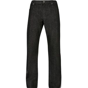 Urban Classics Biologische driehoekige denim broek voor heren, brede pasvorm, met inzetstuk aan de onderkant, verkrijgbaar in 2 kleuren, maten 28-40, Verwassen zwart.