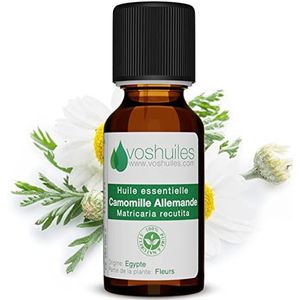 Etherische olie van Duitse kamille – 100% zuiver en natuurlijk – HEBBD – gebruik via de huid – verdunnen in plantaardige olie – 2 ml – VOSHUILES