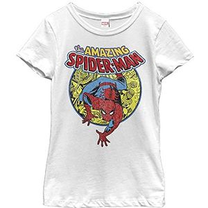 Marvel Spider-man Classic Urban Hero Western T-shirt voor meisjes, Wit