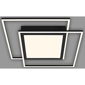 Briloner - Led-plafondlamp, led-plafondlamp, led-frame centraal licht, warm wit licht, 5800 lumen, aparte schakeling, zwart