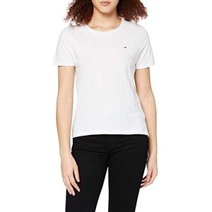 Tommy Jeans, Dames Tjw smal T-Shirt met ronde hals gemaakt van jersey, Wit.