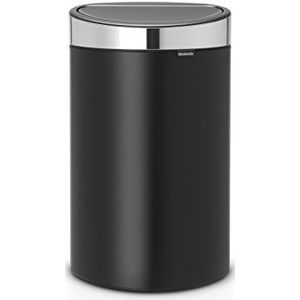Brabantia Touch Bin, 40 liter, RVS/Mat zwart, inhoud 40 liter, 72,7 cm x 43,5 cm x 30,2 cm
