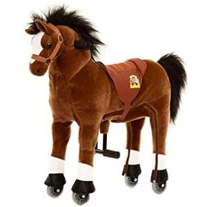 Animal riding ZRP002S Amadeus Rijpaard (voor kinderen vanaf 3 jaar, zadelhoogte 56 cm, met wielen) ARP002S, bruin, maat S