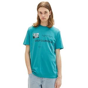 TOM TAILOR Denim 1036452 T-shirt voor heren (1 stuk), 31044 - Deep Turquoise