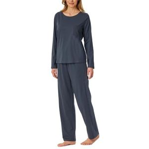 Schiesser Dames Pyjama Lange Mouw Casual Nachtkleding Pyjama Set, Grafiet_182538, 46, Grafiet_182538, 46, Grafiet_182538