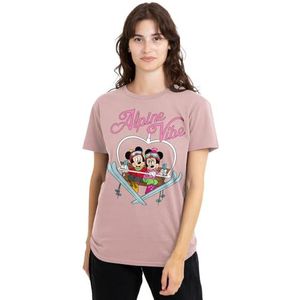 Mickey Mouse Alpine Vibes T-shirt pour femme, rose, taille L, rose, L