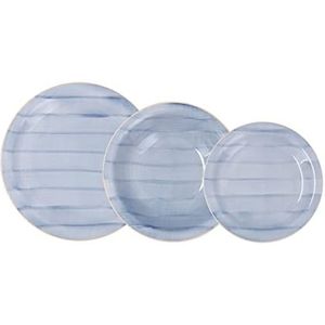 Quid Brisa Ciel keramisch servies, 18-delig, 6 personen, blauw