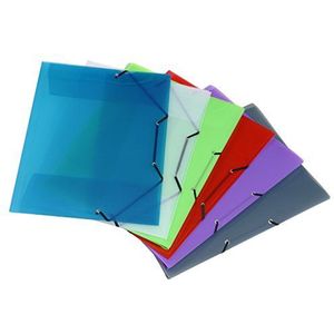 Viquel 097790-49 Documentenmap, kunststof, met elastiek, A3, verschillende kleuren, 12 stuks