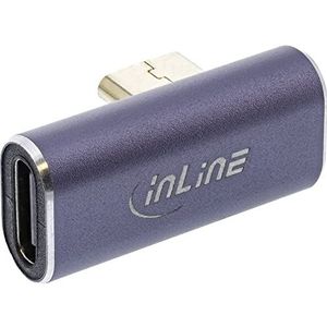 InLine® Adaptateur USB4 USB Type-C Mâle/Femelle Coudé Vertical Droit/Gauche Aluminium Gris