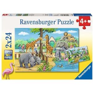 Ravensburger - Kinderpuzzel - puzzels 2x24 p - Welkom in de dierentuin - vanaf 4 jaar - 07806
