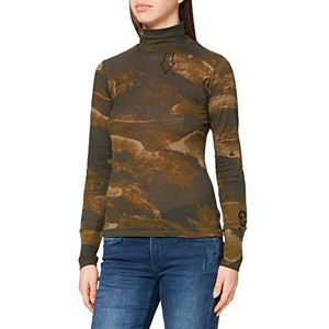 G-STAR RAW Dames shirt met lange mouwen ronde hals, meerkleurig (Cavalry Water Text Camo C565-c815)