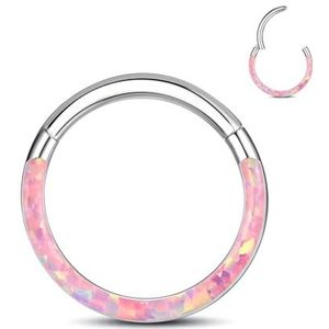 ESHIONER G23 Titanium piercing septum neus ringen oor helix conch zilver goud piercing kraakbeen ringen tragus daith opaal ring neus piercing hypoallergeen 18G 16G 6MM/8MM/10MM, Titanium