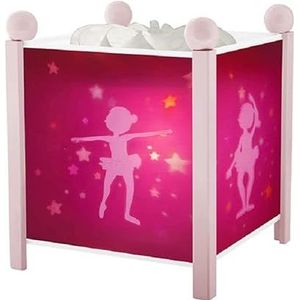 TROUSSELIER - Ballerina's - Nachtlampje - Magische lantaarn - Ideaal cadeau voor kinderen - Cartoon - Geruststellend licht - Houtkleur Blauw - Lamp 12V 10W inbegrepen - Elektrische stekker. EU