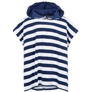 Trespass Uniseks strandponcho met capuchon, marineblauw, gestreept