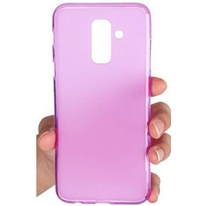 MISEMIYA ® - Beschermhoes voor Samsung Galaxy A6 Plus 2018 / Samsung Galaxy A9 Star Lite – beschermhoes + volledige displaybescherming (zwarte rand), TPU transparant, violet