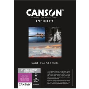 CANSON Infinity Premium RC fotokroonluchter, doos met 25 vellen fotopapier, glanzend, A4-310 g/m², extra wit