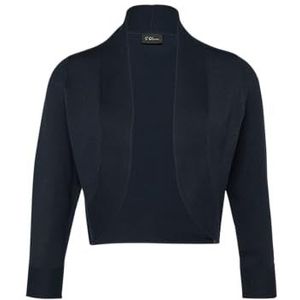 Veste courte en maille fine avec ouverture et manches 3/4, bleu marine, 44